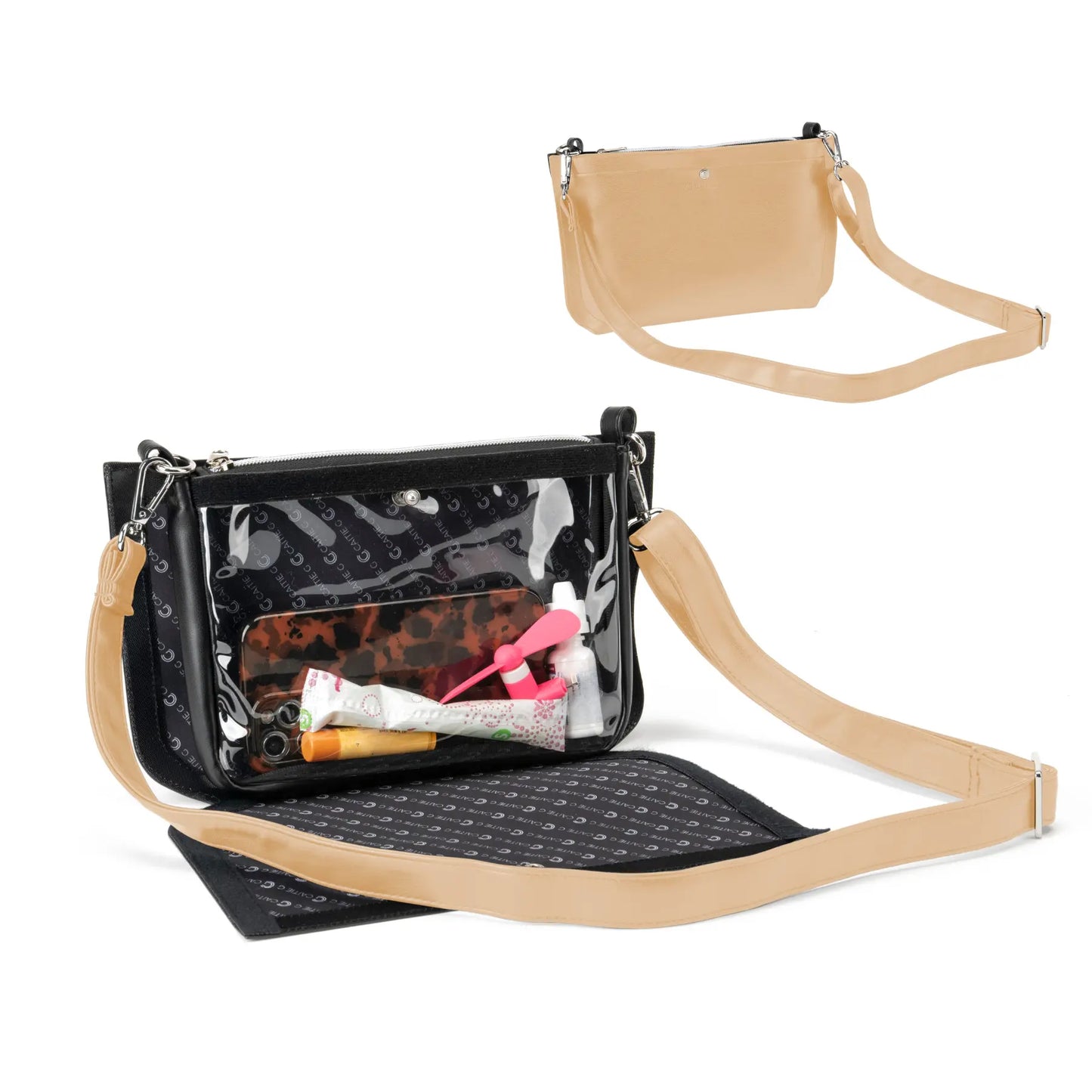 Caitie G- Bundle: Smooth Camel Purse Set + Ivory Stashie-