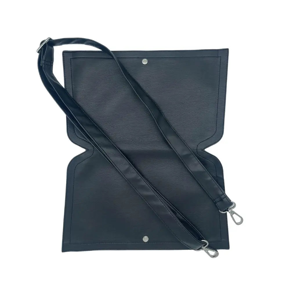 Caitie G- Smooth Black- Wrap-Strap-Clear-Bag-Not-Included