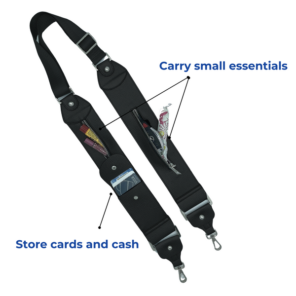 Caitie G- Bundle: Smooth Black Purse Set + Black Stashie-