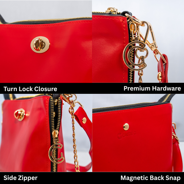 Caitie G Essential Bag - Smooth Red