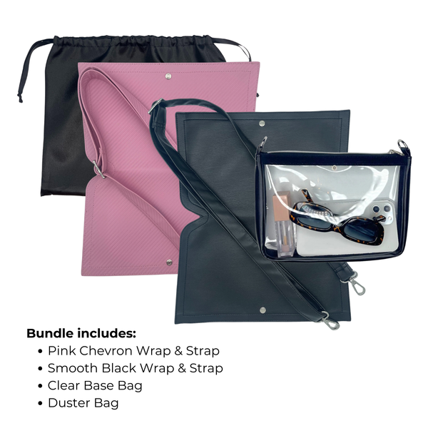 Caitie G- Bundle: Pink Chevron & Smooth Black-