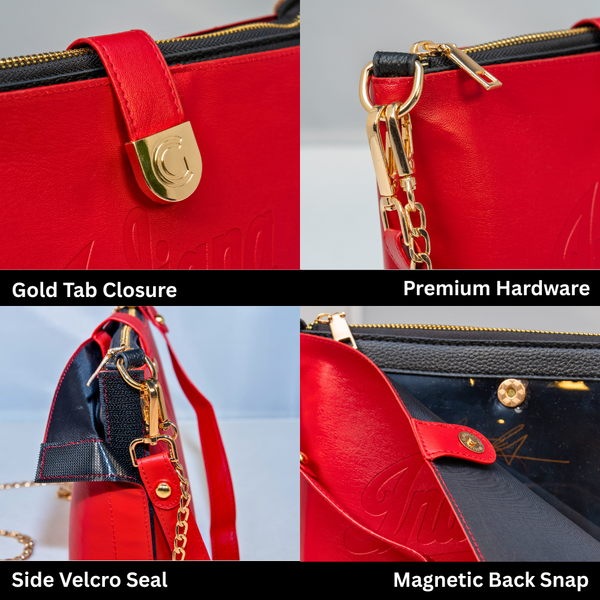 Caitie G Signature Bag - Crimson Indiana University Script