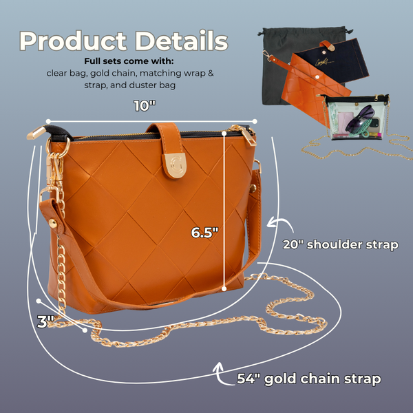 Caitie G Signature Bag - Cognac Woven