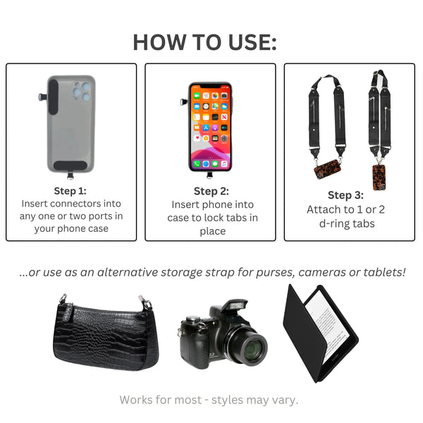 Caitie G- Black Stashie - storage strap-