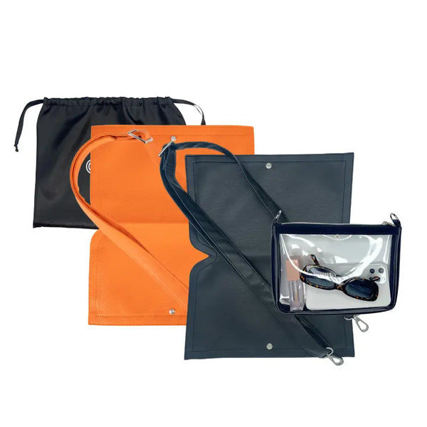 Caitie G- Bundle - Orange Pebble & Smooth Black-