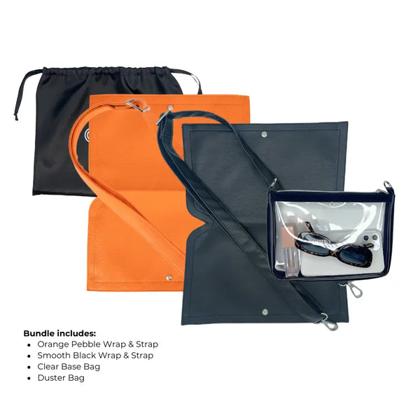 Caitie G- Bundle - Orange Pebble & Smooth Black-