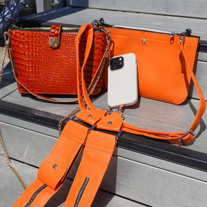 Caitie G- Bundle: Signature Alligator Orange Full Set + Original Pebble Orange Full Set + Orange Stashie-