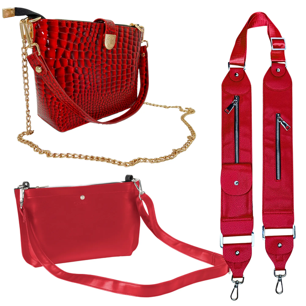 Caitie G- Bundle: Signature Alligator Red Full Set + Original Smooth Red Full Set + Red Stashie-