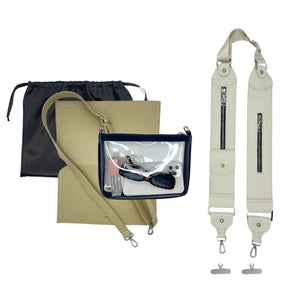 Caitie G- Bundle: Smooth Camel Purse Set + Ivory Stashie-