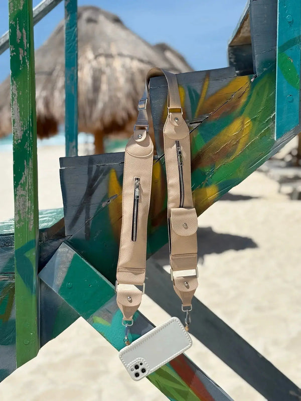 Caitie G- Bundle: Smooth Camel Purse Set + Sand Stashie-