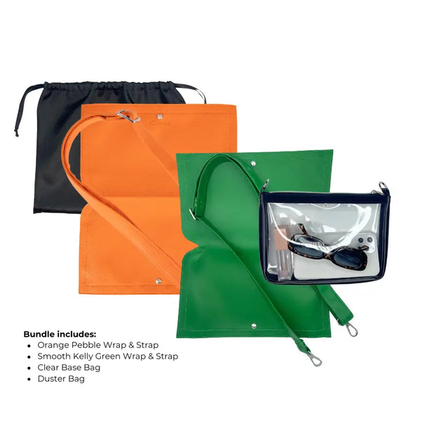 Caitie G- Bundle: Smooth Kelly Green & Orange Pebble-