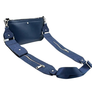 Caitie G- Bundle: Smooth Navy Purse + Blue Denim Stashie-