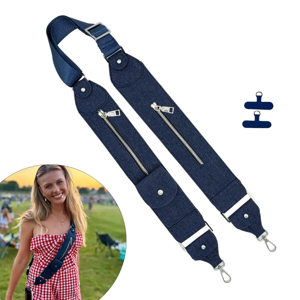 Caitie G- Bundle: Smooth Navy Purse + Blue Denim Stashie-