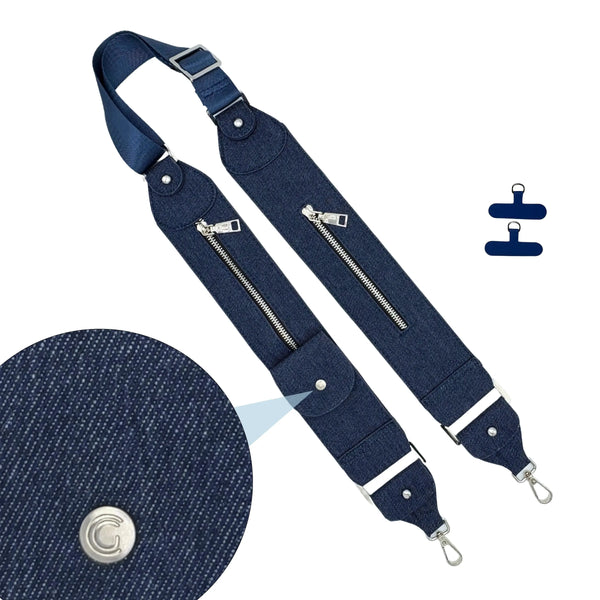 Caitie G- Bundle: Smooth Navy Purse + Blue Denim Stashie-