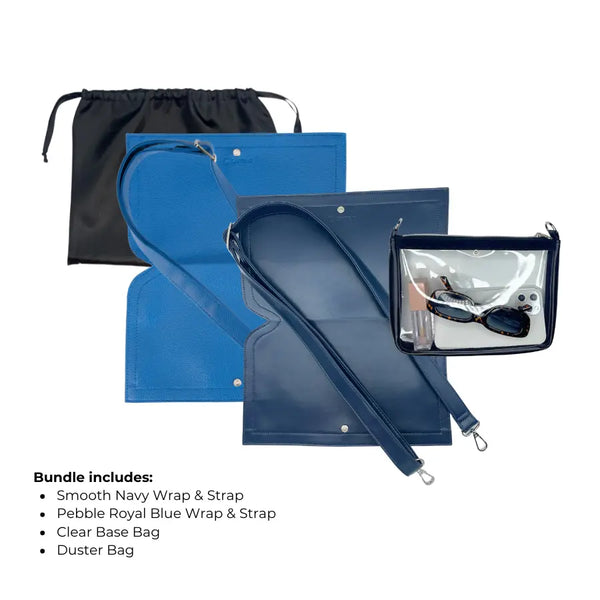Caitie G- Bundle: Smooth Navy & Royal Blue Pebble-