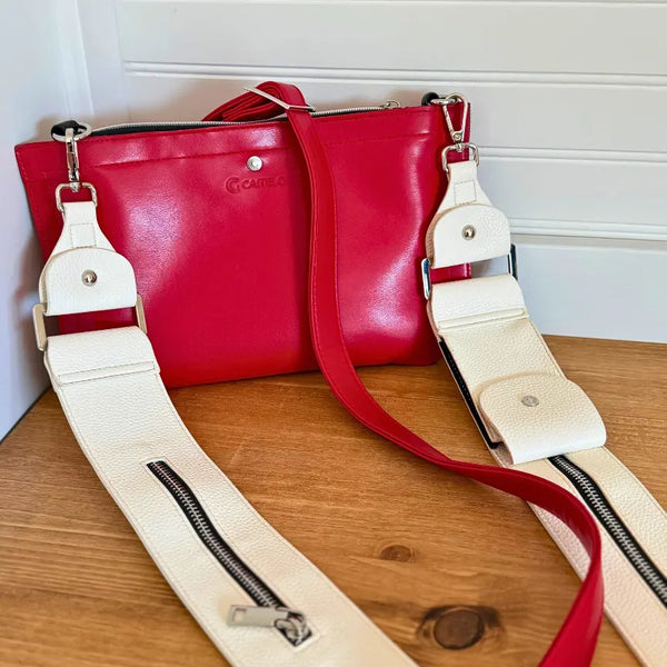 Caitie G- Bundle: Smooth Red Purse Set + Ivory Stashie-