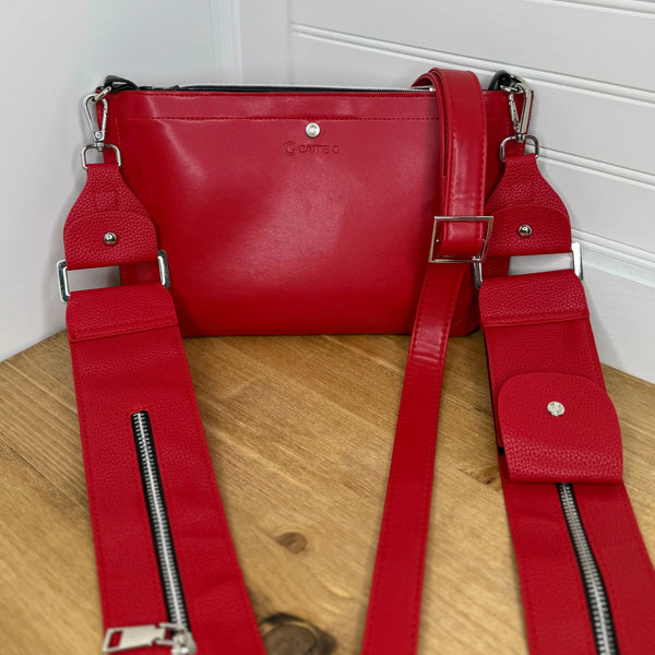 Caitie G- Bundle: Smooth Red Purse Set + Red Stashie-