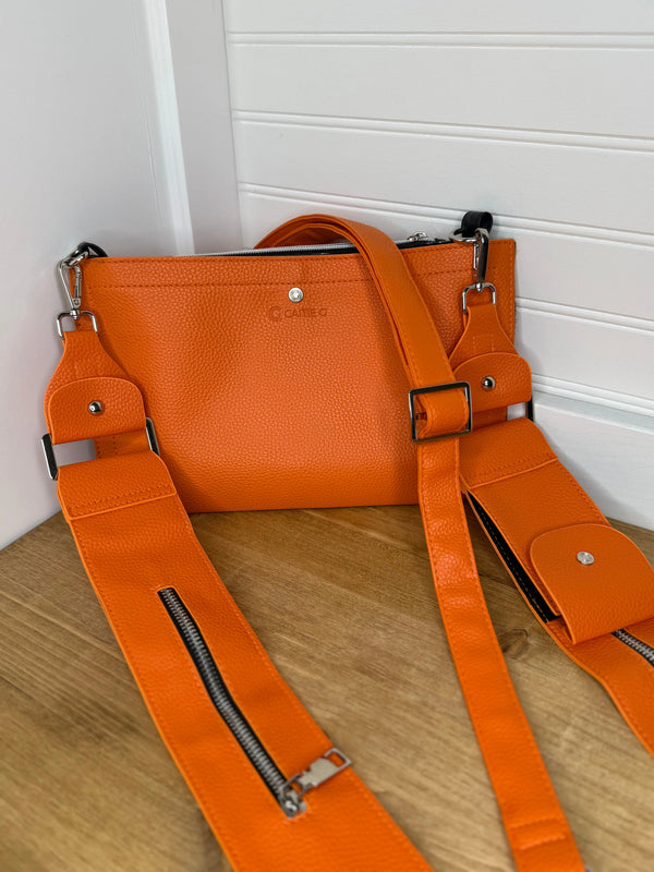 Caitie G- Bundle: The Original Pebble Orange Purse + Orange Stashie-