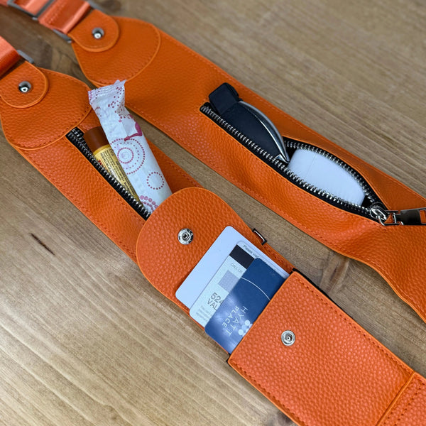 Caitie G- Bundle: The Original Pebble Orange Purse + Orange Stashie-