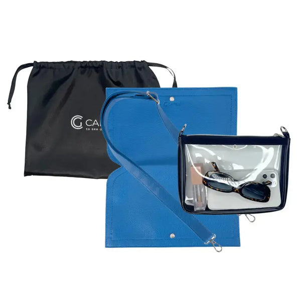 Caitie G- Caitie G Original Bag - Royal Blue Pebble- Full Set (Clear Bag + Wrap + Strap)