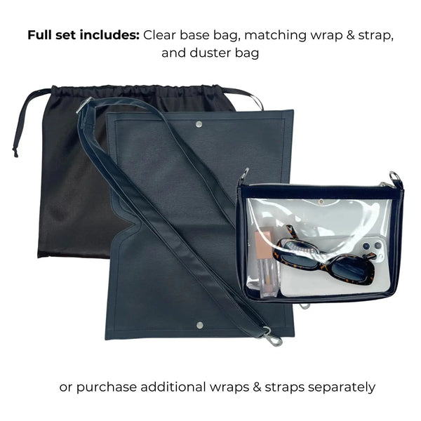 Caitie G- Caitie G Original Bag - Smooth Black- Full Set (Clear Bag + Wrap + Strap)