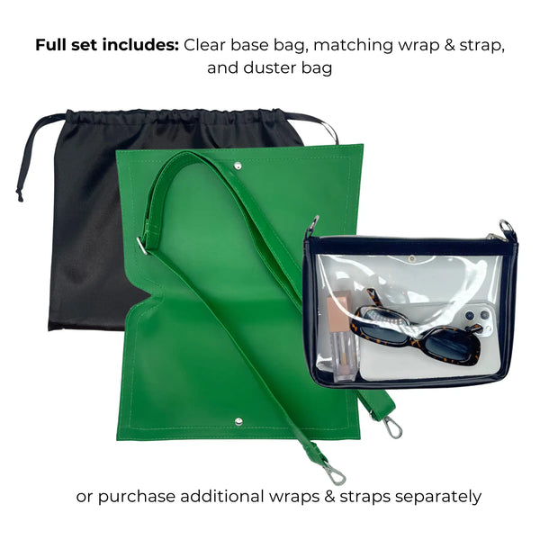 Caitie G- Caitie G Original Bag - Smooth Kelly Green- Full Set (Clear Bag + Wrap + Strap)