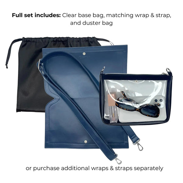 Caitie G- Caitie G Original Bag - Smooth Navy- Full Set (Clear Bag + Wrap + Strap)