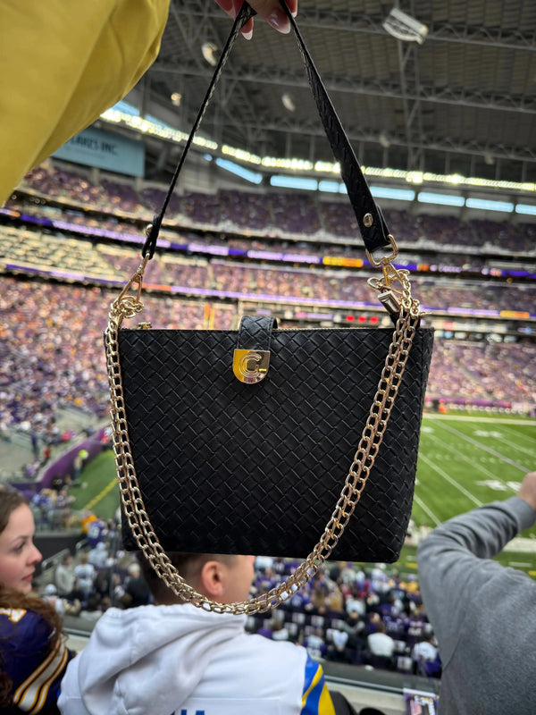 Caitie G- Caitie G Signature Bag - Black Woven-