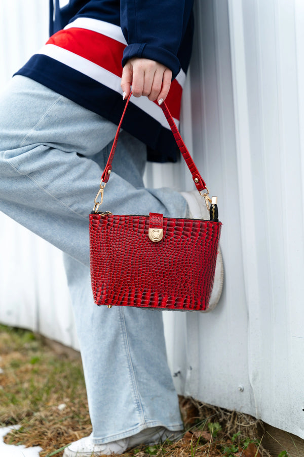 Caitie G- Caitie G Signature Bag - Red Alligator-