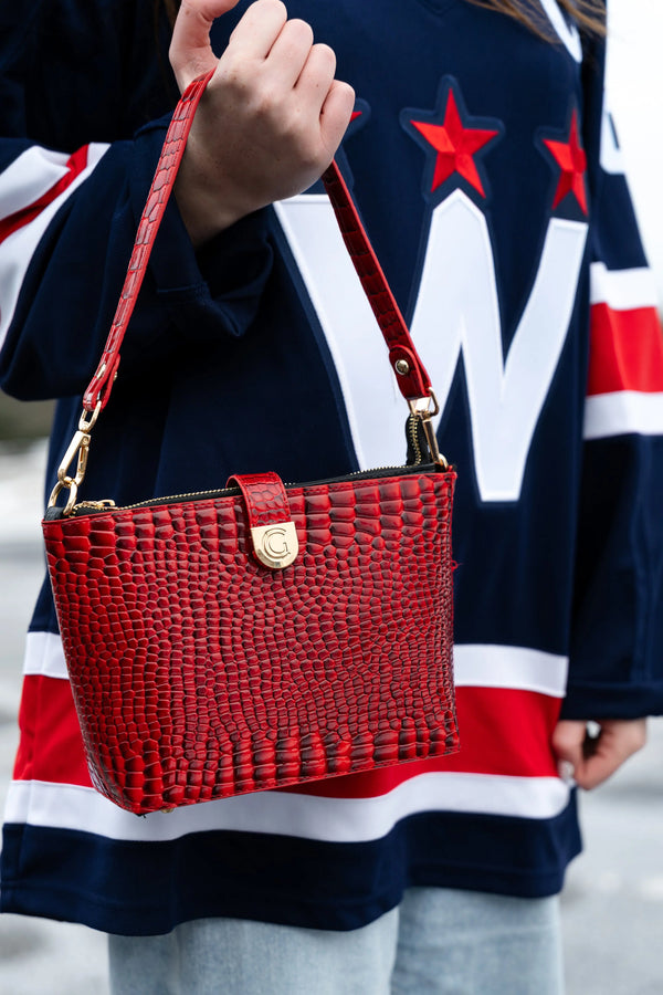 Caitie G- Caitie G Signature Bag - Red Alligator-