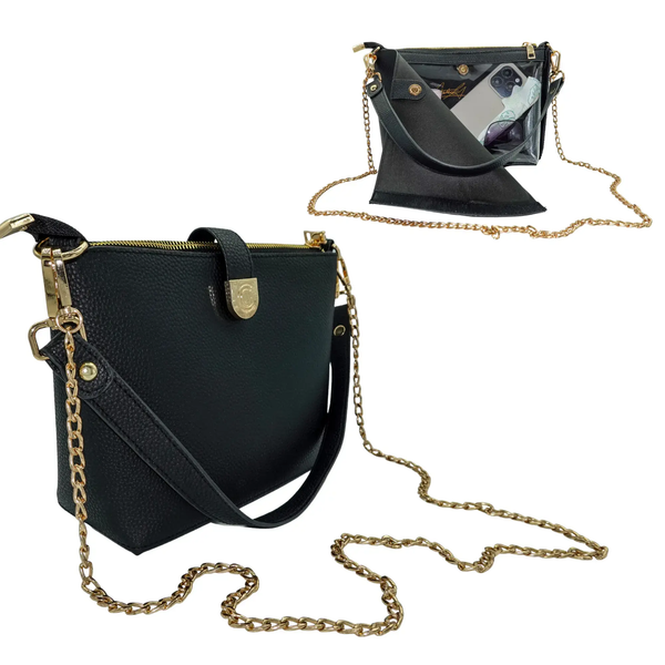 Caitie G- PREORDER: Bundle: Signature Clear Bag with Black Alligator, Woven Black, Pebble Black Wrap & Strap-