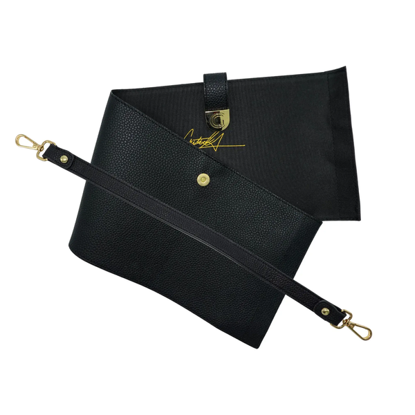 Caitie G- PREORDER: Bundle: Signature Clear Bag with Black Alligator, Woven Black, Pebble Black Wrap & Strap-