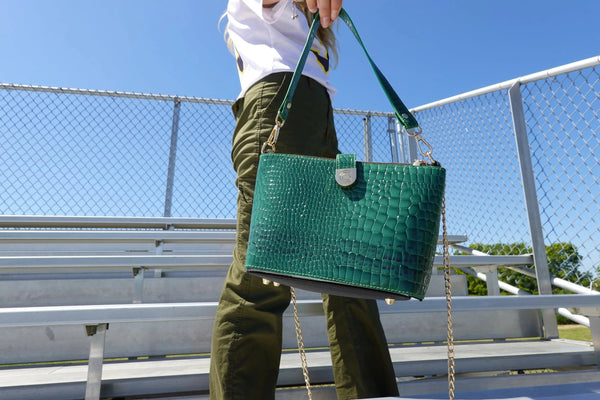 Caitie G- PREORDER: Bundle: Signature Clear Bag, Green Alligator Wrap & Strap, Black Alligator Wrap & Strap-