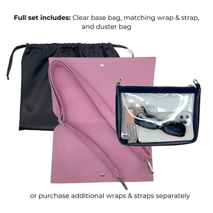 Caitie G- Pink Chevron- Full-Set-Clear-bag-Wrap-Strap