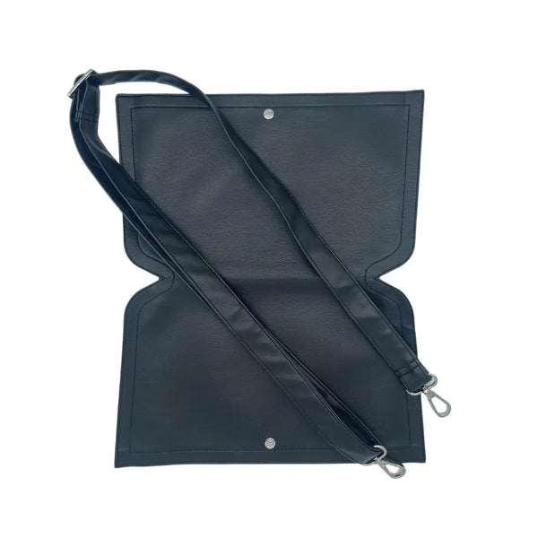 Caitie G- Smooth Black- Wrap-Strap-Clear-Bag-Not-Included