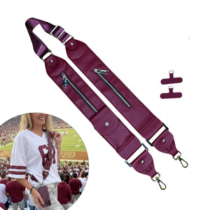 Caitie G- Stashie Strap - Maroon-