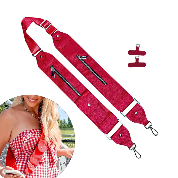 Caitie G- Stashie Strap - Red-