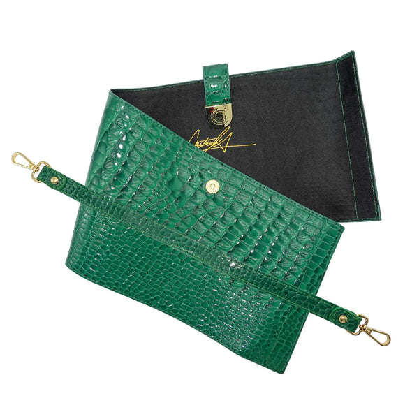 Caitie G- Wrap + Strap for Caitie G Signature Bag (No Clear Bag)- Green Alligator