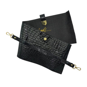 Caitie G- Wrap + Strap for Caitie G Signature Bag (No Clear Bag)- Black Alligator