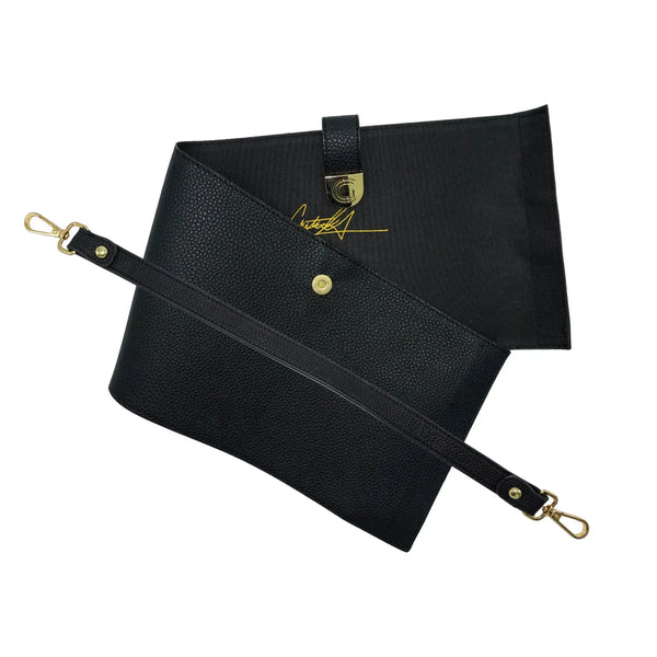Caitie G- Wrap + Strap for Caitie G Signature Bag (No Clear Bag)- Black Pebble