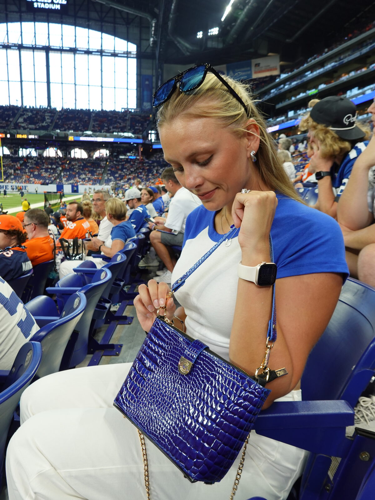 Caitie G bag styled for game day